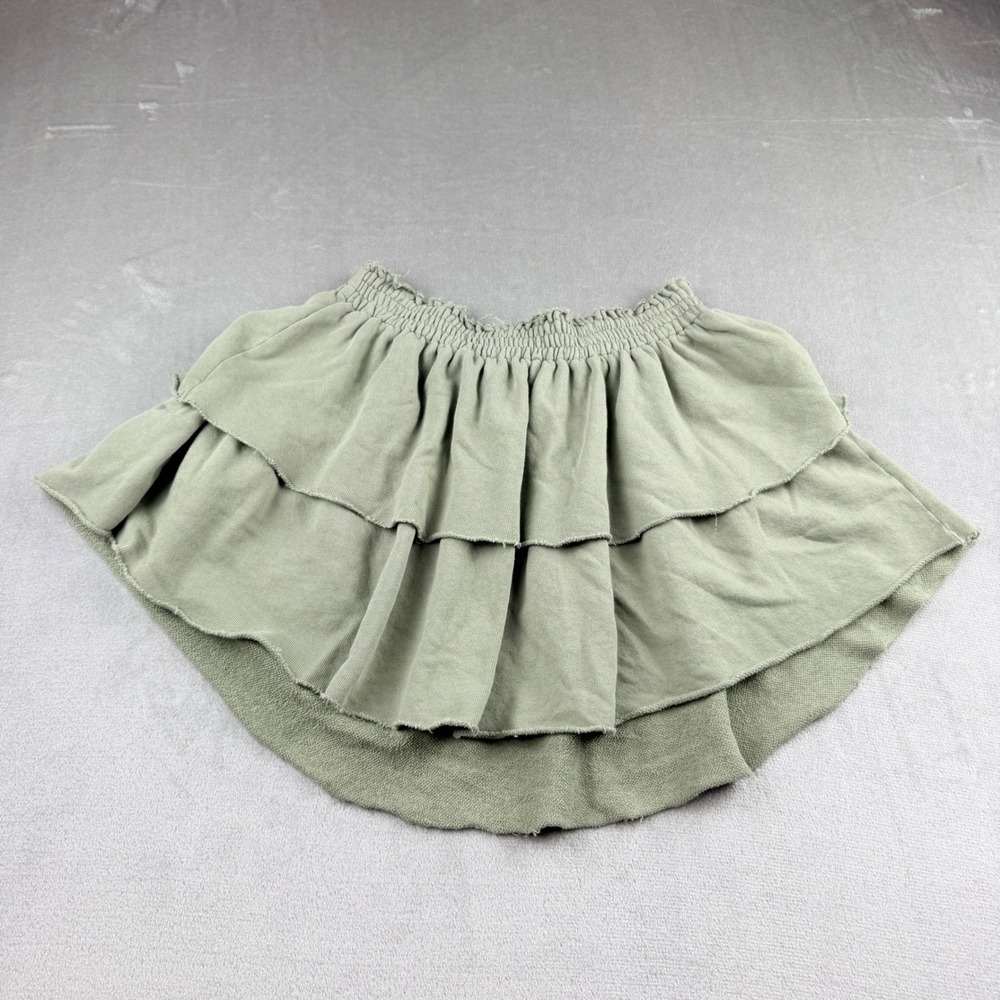 Aerie Women's Large Sage Green Tiered Ruffle Mini‎ Skirt